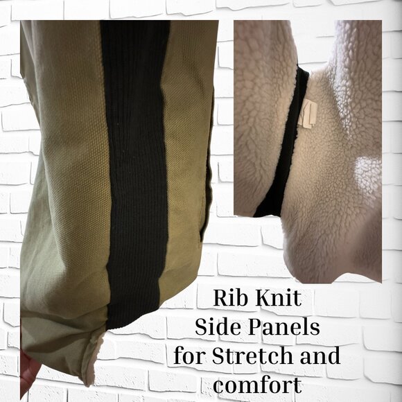 RARE COLOUR! VINTAGE (1980s) WORK HORSE Sherpa-Lined Canvas Vest – Size 2X - Picture 4 of 9